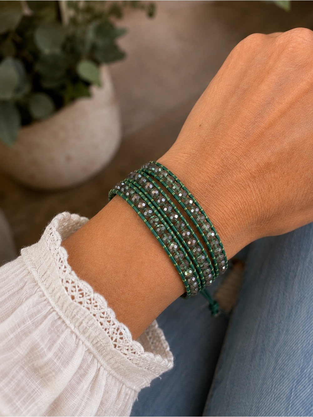 VICTORIA EMERSON | green  Wrap Bracelet